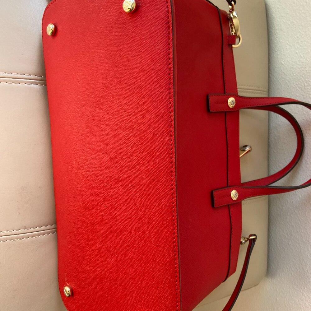 Henri Bendel top handle RED SATCHEL leather bag - Picture 4 of 5